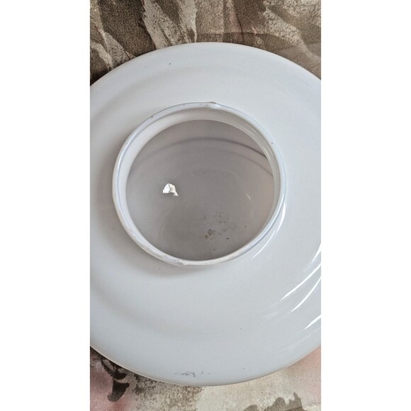 Vintage White Milk Glass 3" Fitter Ceiling Light Fixture Shade Burgandy Roses - Picture 7 of 9